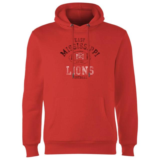 East Mississippi Community College Lions Football Distressed Hoodie - Red - XXL - Rot on Productcaster.