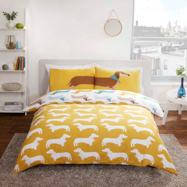 Sausage Dog Duvet Cover Set - Multi - Single on Productcaster.