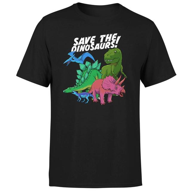 Save The Dinosaurs Men's T-Shirt - Black - S - Schwarz on Productcaster.