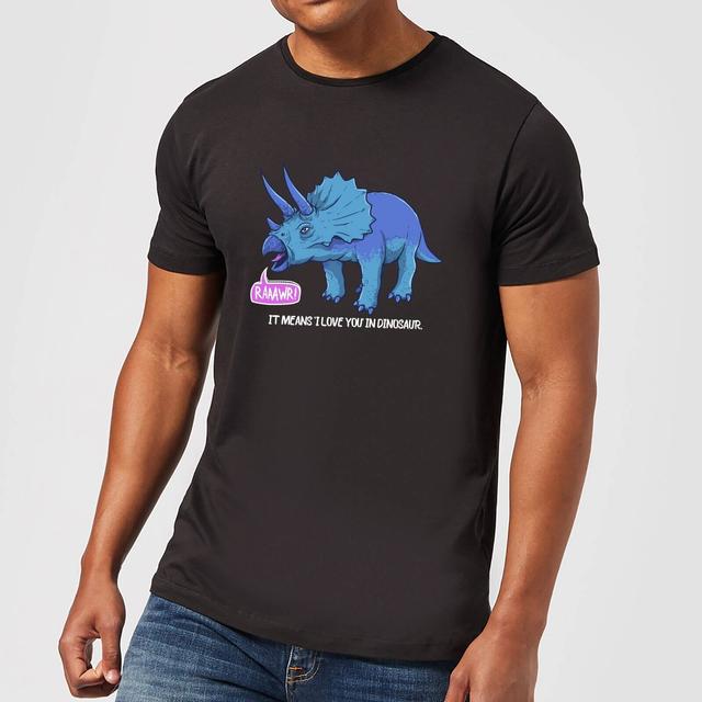 Rawr It Means I Love You In Dinosaur Men's T-Shirt - Black - XS - Schwarz on Productcaster.