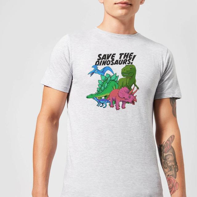 Save The Dinosaurs Men's T-Shirt - Grey - XL - Grau on Productcaster.