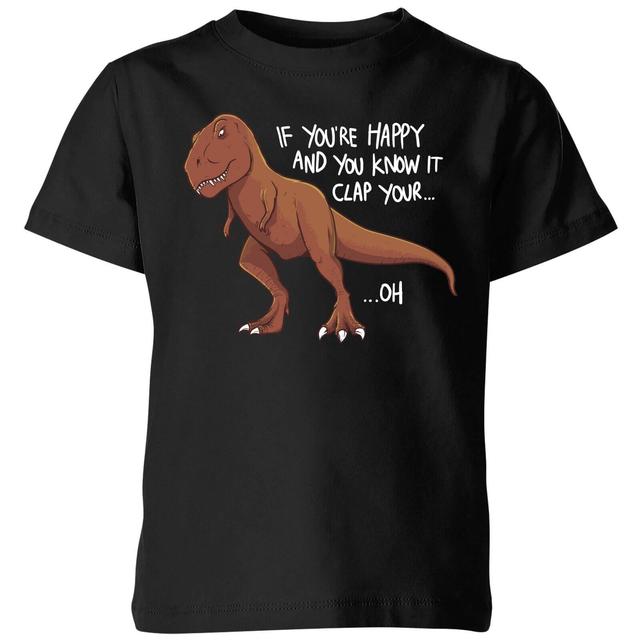 If You're Happy And You Know It Kids' T-Shirt - Black - 3-4 Jahre - Schwarz on Productcaster.