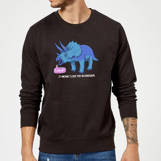 Rawr It Means I Love You In Dinosaur Sweatshirt - Black - XXL - Schwarz on Productcaster.