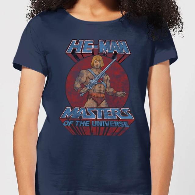 He-Man Distressed Women's T-Shirt - Navy - L on Productcaster.