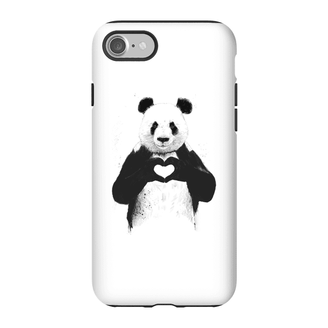 Balazs Solti Panda Love Phone Case for iPhone and Android - iPhone 7 - Tough Hülle Matt on Productcaster.