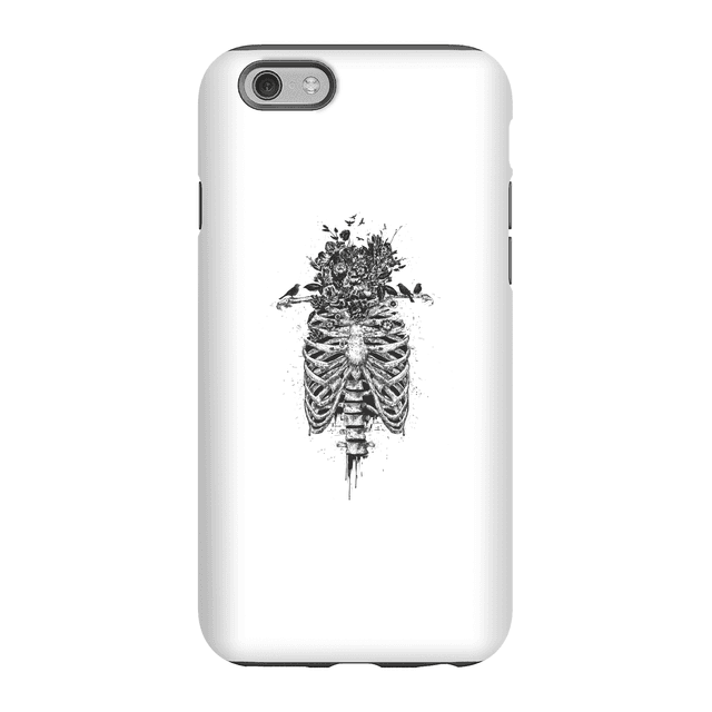 Balazs Solti Skulls And Flowers Phone Case for iPhone and Android - iPhone 6S - Tough Hülle Glänzend on Productcaster.