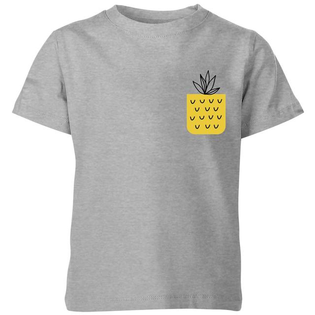 My Little Rascal Pineapple Pocket Kids' T-Shirt - Grey - 5-6 Jahre - Grau on Productcaster.