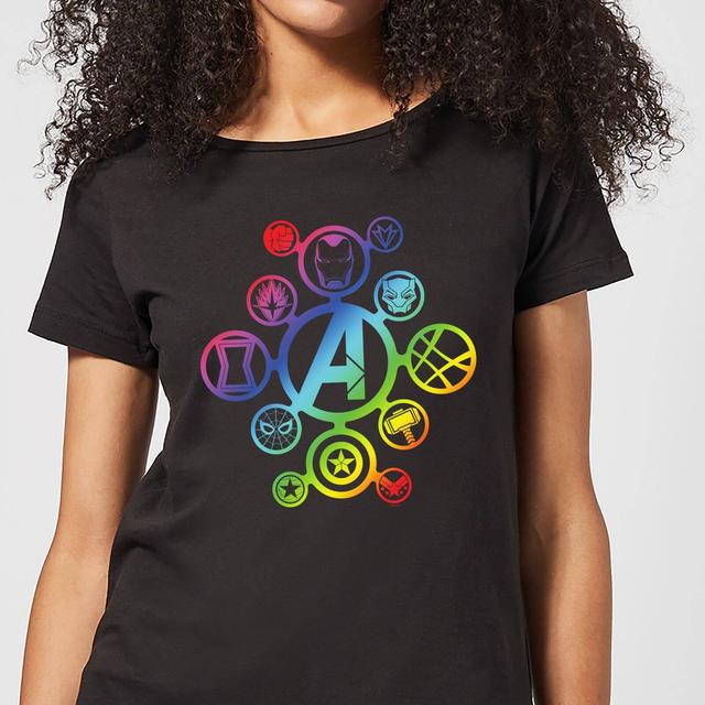 Avengers Rainbow Icon Damen T-Shirt - Schwarz - XL on Productcaster.