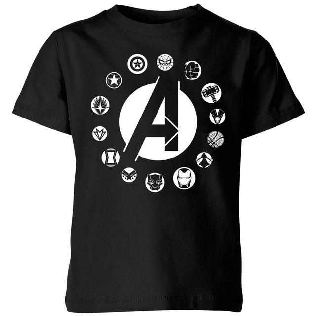 Avengers Team Logo Kids' T-Shirt - Black - 11-12 Years on Productcaster.