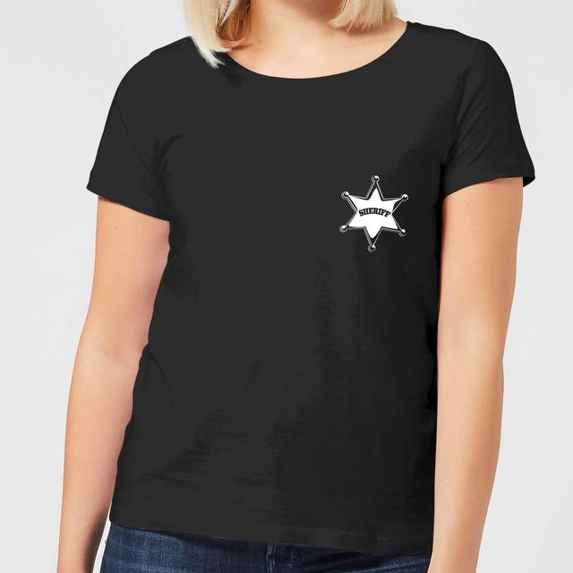 Toy Story Sheriff Woody Badge Women's T-Shirt - Black - XXL on Productcaster.