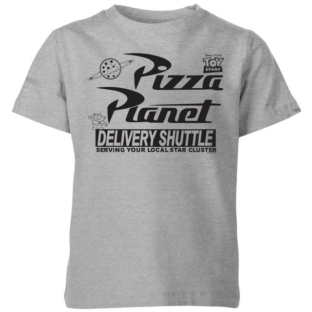 Toy Story Pizza Planet Logo Kinder T-Shirt - Grau - 7-8 Jahre on Productcaster.