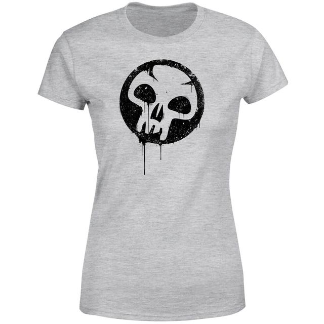 Magic The Gathering Black Mana Splatter Women's T-Shirt - Grey - S on Productcaster.