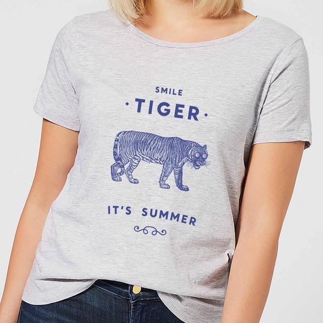 Florent Bodart Smile Tiger Women's T-Shirt - Grey - L - Grau on Productcaster.