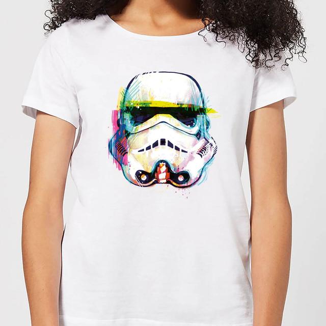 Star Wars Stormtrooper Paintbrush Women's T-Shirt - White - L on Productcaster.