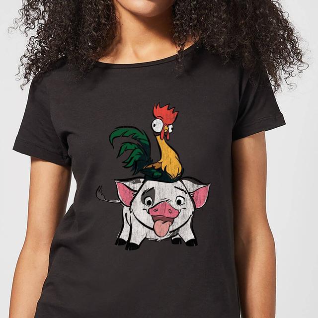 Moana Hei Hei And Pua Dames T-shirt - Zwart - S on Productcaster.