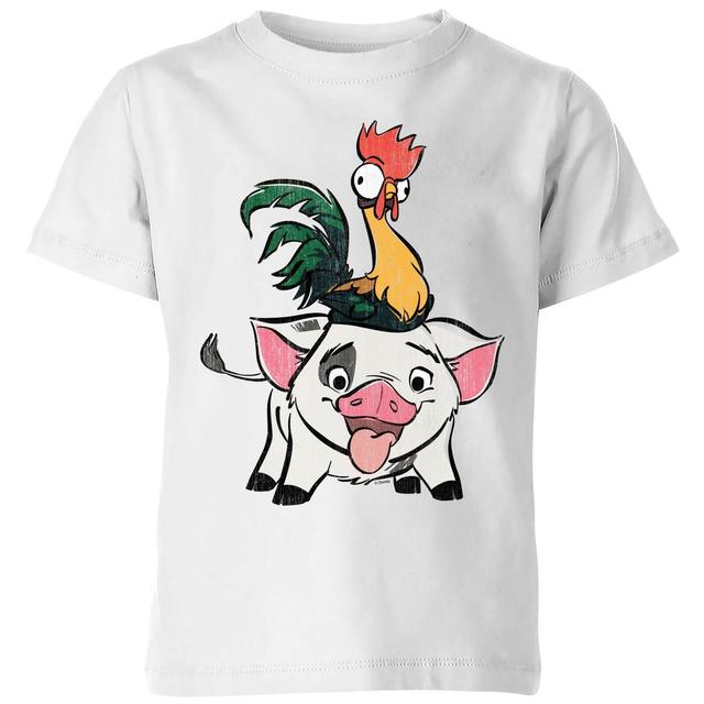 Moana Hei Hei and Pua Kids' T-Shirt - White - 9-10 år - Vit on Productcaster.