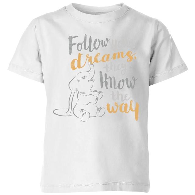 T-Shirt Dumbo Follow Your Dreams - Bianco - Bambini - 3-4 Anni on Productcaster.