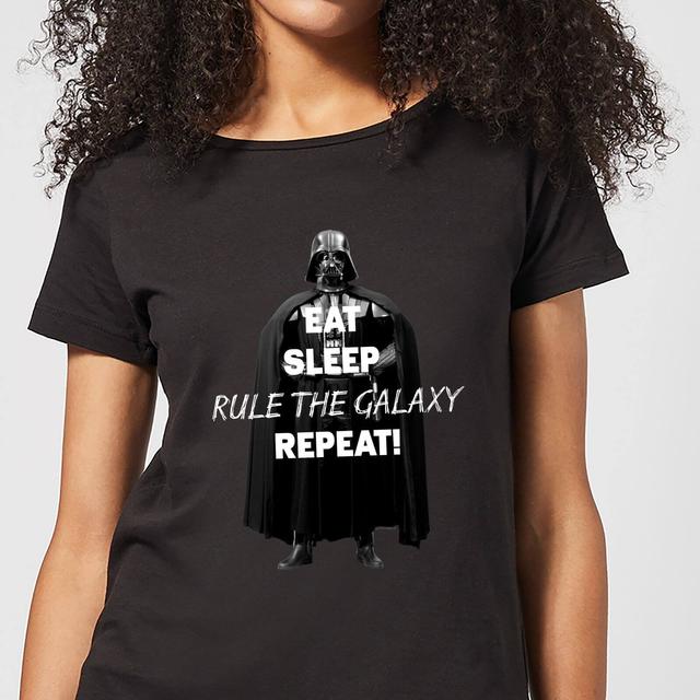 Camiseta Star Wars Eat Sleep Rule The Galaxy Repeat - Mujer - Negro - L - Negro on Productcaster.