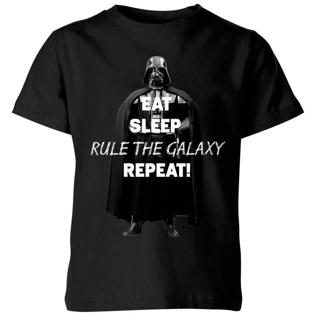 Star Wars Eat Sleep Rule The Galaxy Repeat Kids' T-Shirt - Black - 5-6 Years on Productcaster.