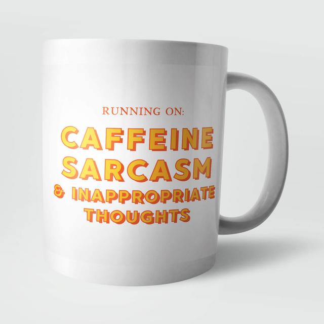 Running On Caffeine, Sarcasm and Inappropriate Thoughts Mug on Productcaster.