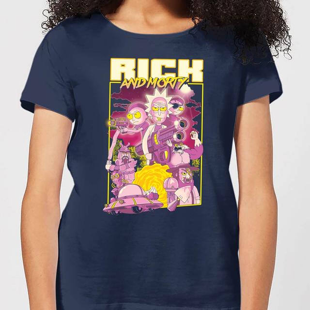 Camiseta Rick y Morty Póster Años 80 - Mujer - Azul marino - XXL on Productcaster.