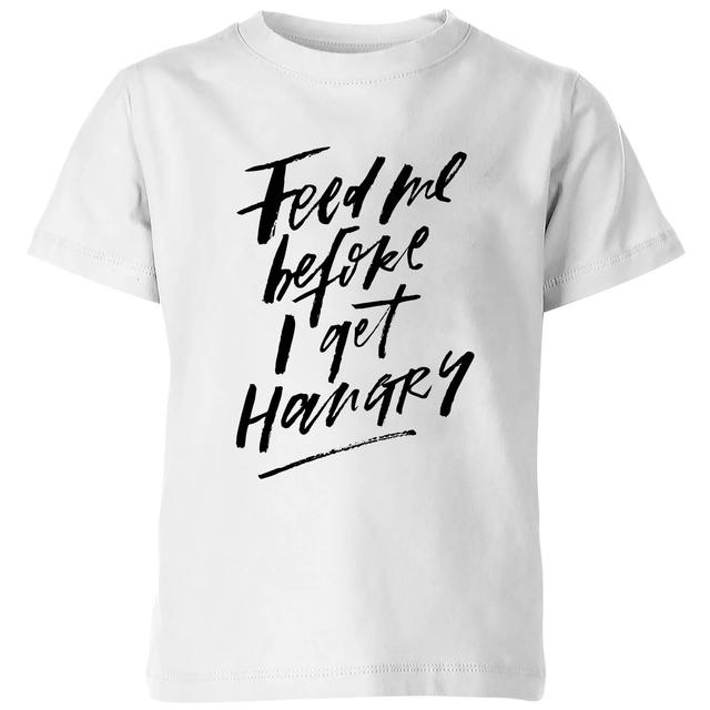 PlanetA444 Feed Me Before I Get Hangry Kids' T-Shirt - White - 11-12 Jahre - Weiß on Productcaster.