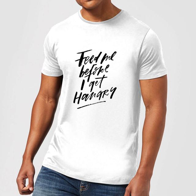 PlanetA444 Feed Me Before I Get Hangry Men's T-Shirt - White - S - Weiß on Productcaster.