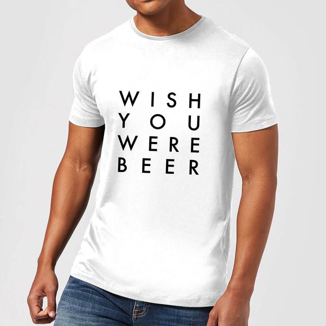 PlanetA444 Wish You Were Beer Men's T-Shirt - White - M - Weiß on Productcaster.