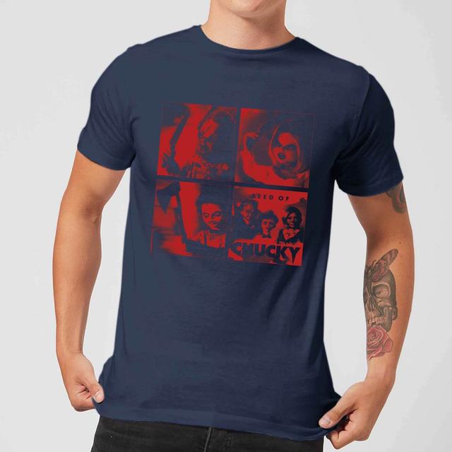 Chucky Family Photo Herren T-Shirt - Navy Blau - M on Productcaster.