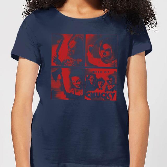 T-Shirt Chucky Family Photo - Blu Navy - Donna - L - Blu Navy on Productcaster.