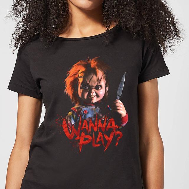 Chucky Wanna Play? Damen T-Shirt - Schwarz - M on Productcaster.