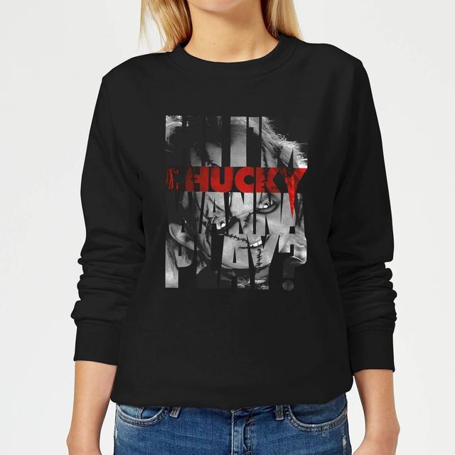 Sudadera Chucky Typographic - Mujer - Negro - XS - Negro on Productcaster.