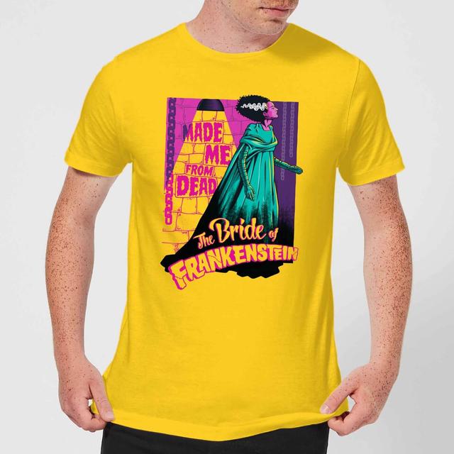 Universal Monsters Retro Bride Of Frankenstein Men's T-Shirt - Yellow - S on Productcaster.