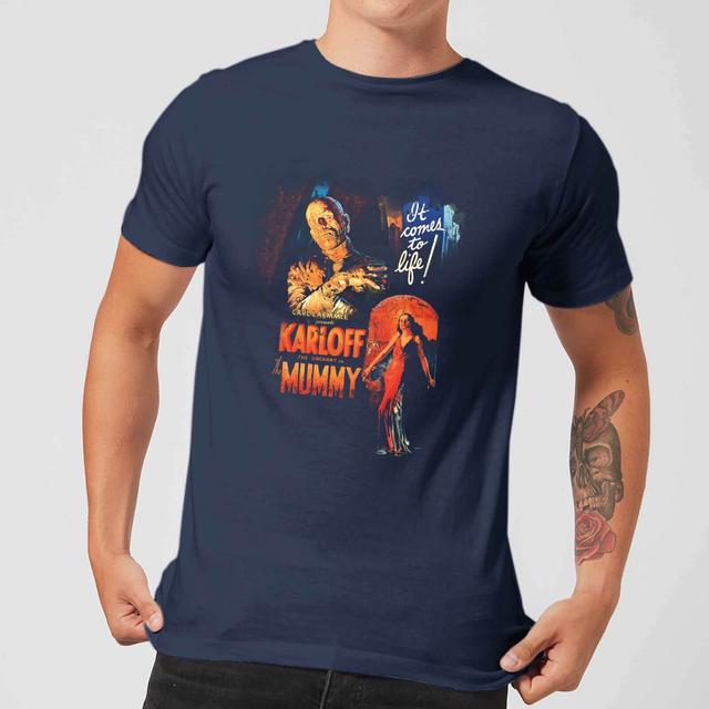 Universal Monsters The Mummy Vintage Poster Men's T-Shirt - Navy - XXL on Productcaster.