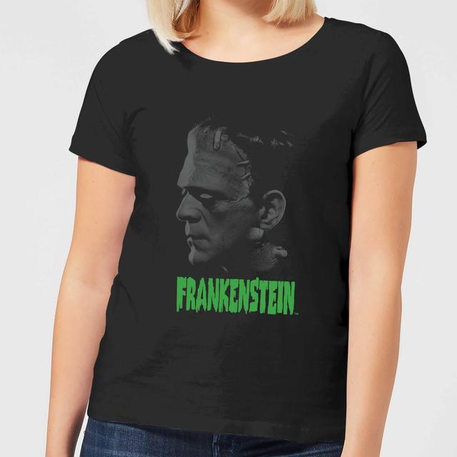 Universal Monsters Frankenstein Greyscale Dames T-shirt - Zwart - M - Zwart on Productcaster.