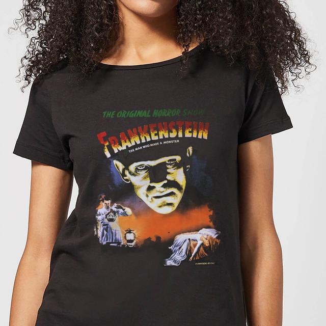 Camiseta Universal Monsters Frankenstein Vintage Poster - Mujer - Negro - S - Negro on Productcaster.