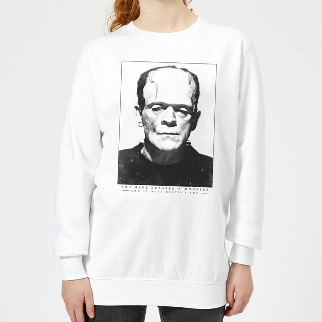 Universal Monsters Frankenstein Portrait Damen Pullover - Weiß - M on Productcaster.