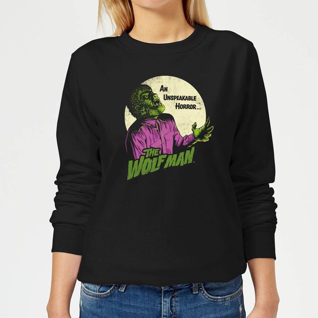 Sudadera Universal Monsters El hombre lobo Retro - Mujer - Negro - S - Negro on Productcaster.