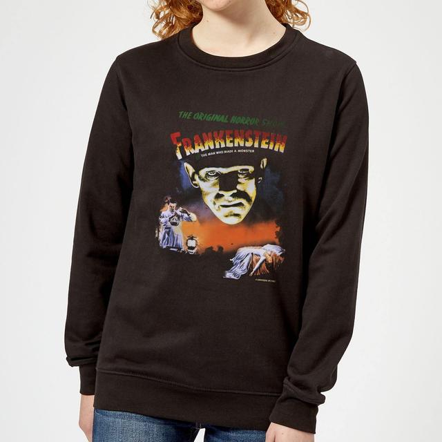 Sudadera Universal Monsters Frankenstein Vintage Poster - Mujer - Negro - S on Productcaster.