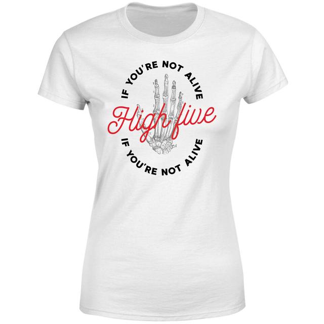 Halloween High Five If You're Not Alive Women's T-Shirt - White - L - Weiß on Productcaster.