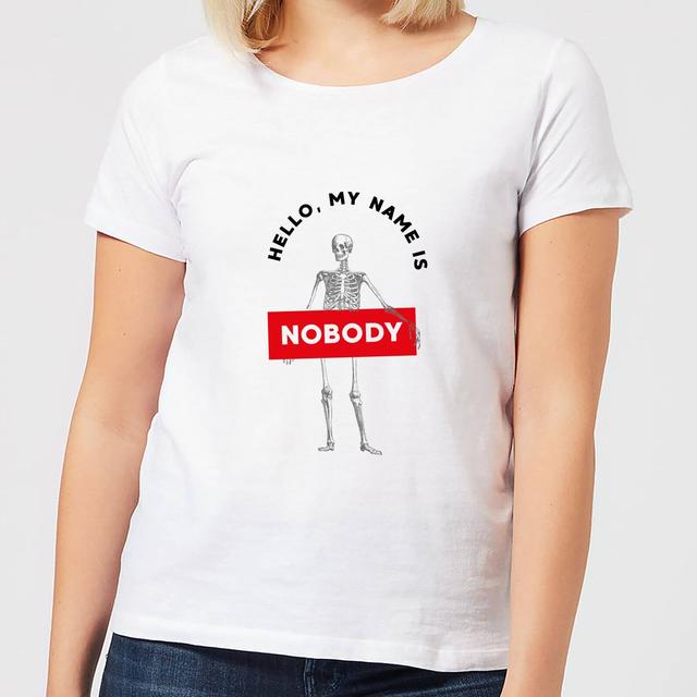 Halloween Hello, My Name Is Nobody Women's T-Shirt - White - S - Weiß on Productcaster.