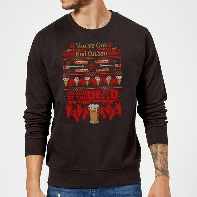 Shaun Of The Dead You've Got Red On You Christmas Jumper - Black - M on Productcaster.