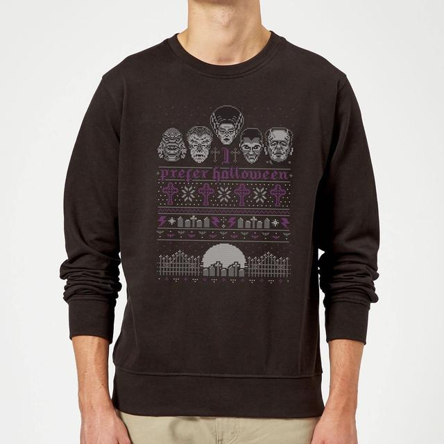 Universal Monsters I Prefer Halloween Christmas Sweatshirt - Black - M on Productcaster.