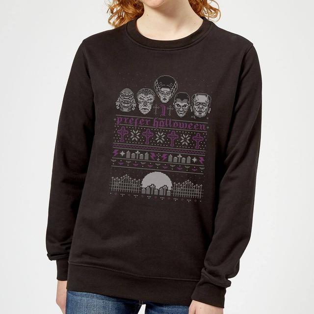 Universal Monsters I Prefer Halloween Women's Felpa - Nero - L on Productcaster.