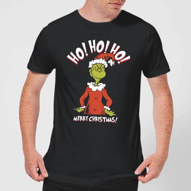 The Grinch Ho Ho Ho Smile Men's Christmas T-Shirt - Black - XL on Productcaster.