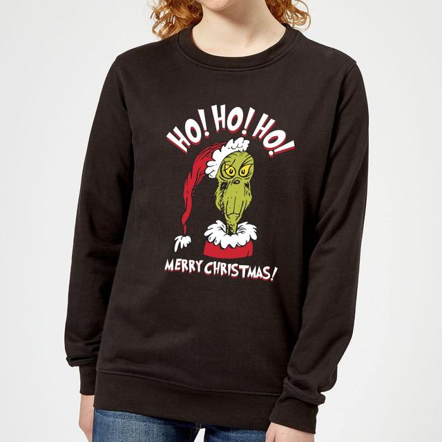 The Grinch Ho Ho Ho Damen Weihnachtspullover - Schwarz - 4XL on Productcaster.