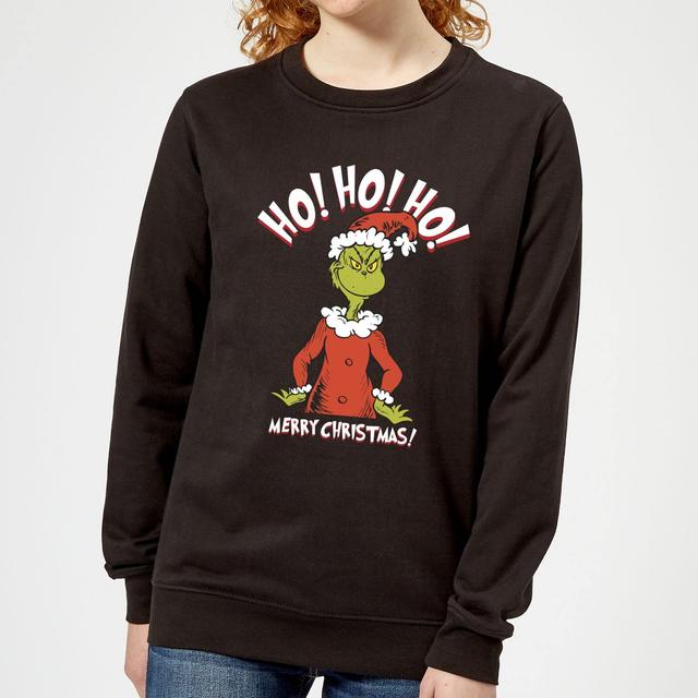 The Grinch Ho Ho Ho Smile Damen Weihnachtspullover - Schwarz - 4XL on Productcaster.