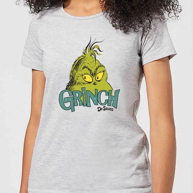 The Grinch Face Damen Christmas T-Shirt - Grau - 5XL on Productcaster.