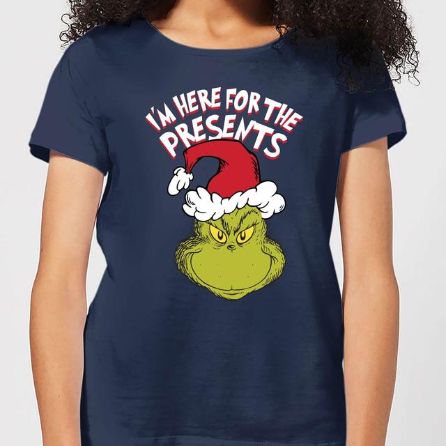 The Grinch Im Here For The Presents Damen Christmas T-Shirt - Navy Blau - L on Productcaster.