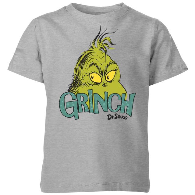 The Grinch Face Kinder Christmas T-Shirt - Grau - 11-12 Jahre on Productcaster.